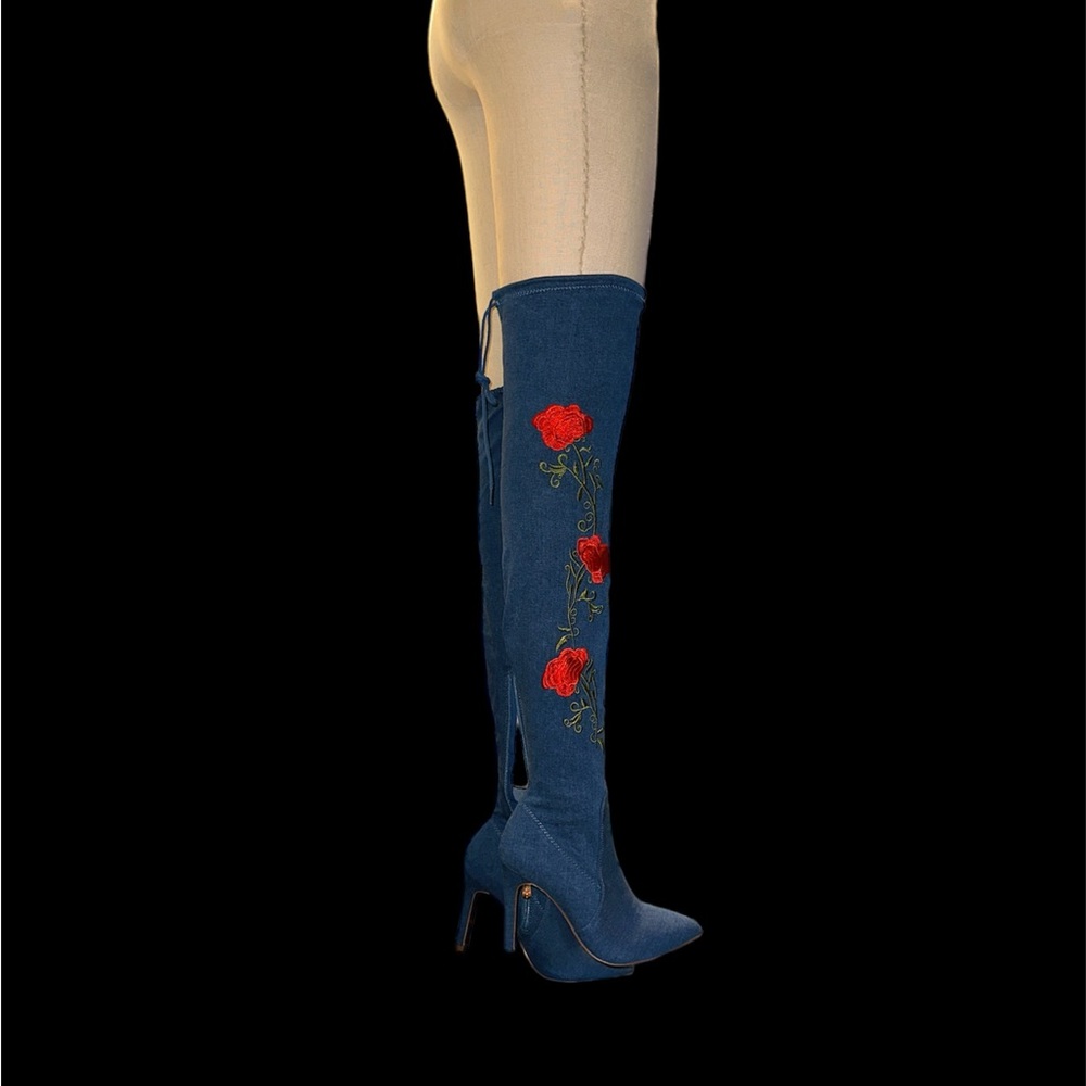 X2B Blue Rosemary -1 Thigh high boots